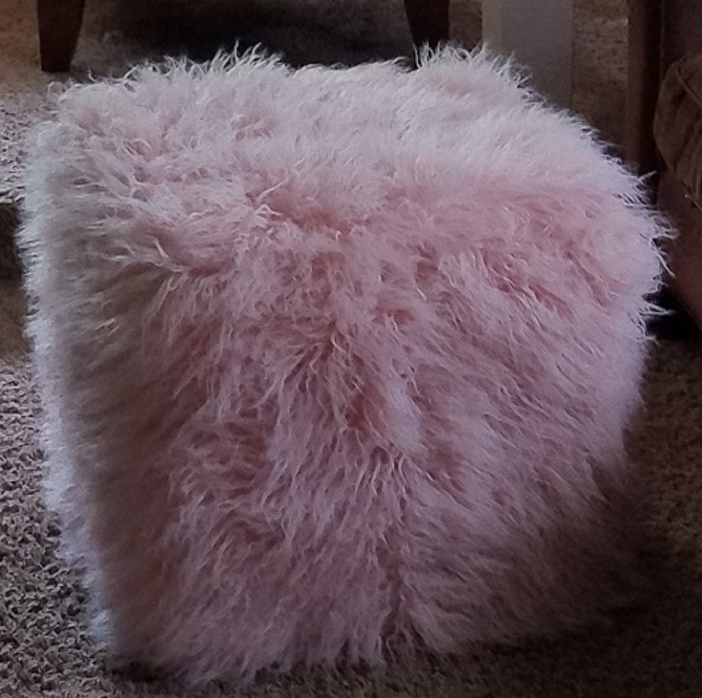 Faux Fur Ottoman